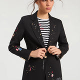 Vilagallo Black Embroidered Cupid Jacket