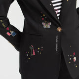 Vilagallo Black Embroidered Cupid Jacket