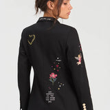 Vilagallo Black Embroidered Cupid Jacket