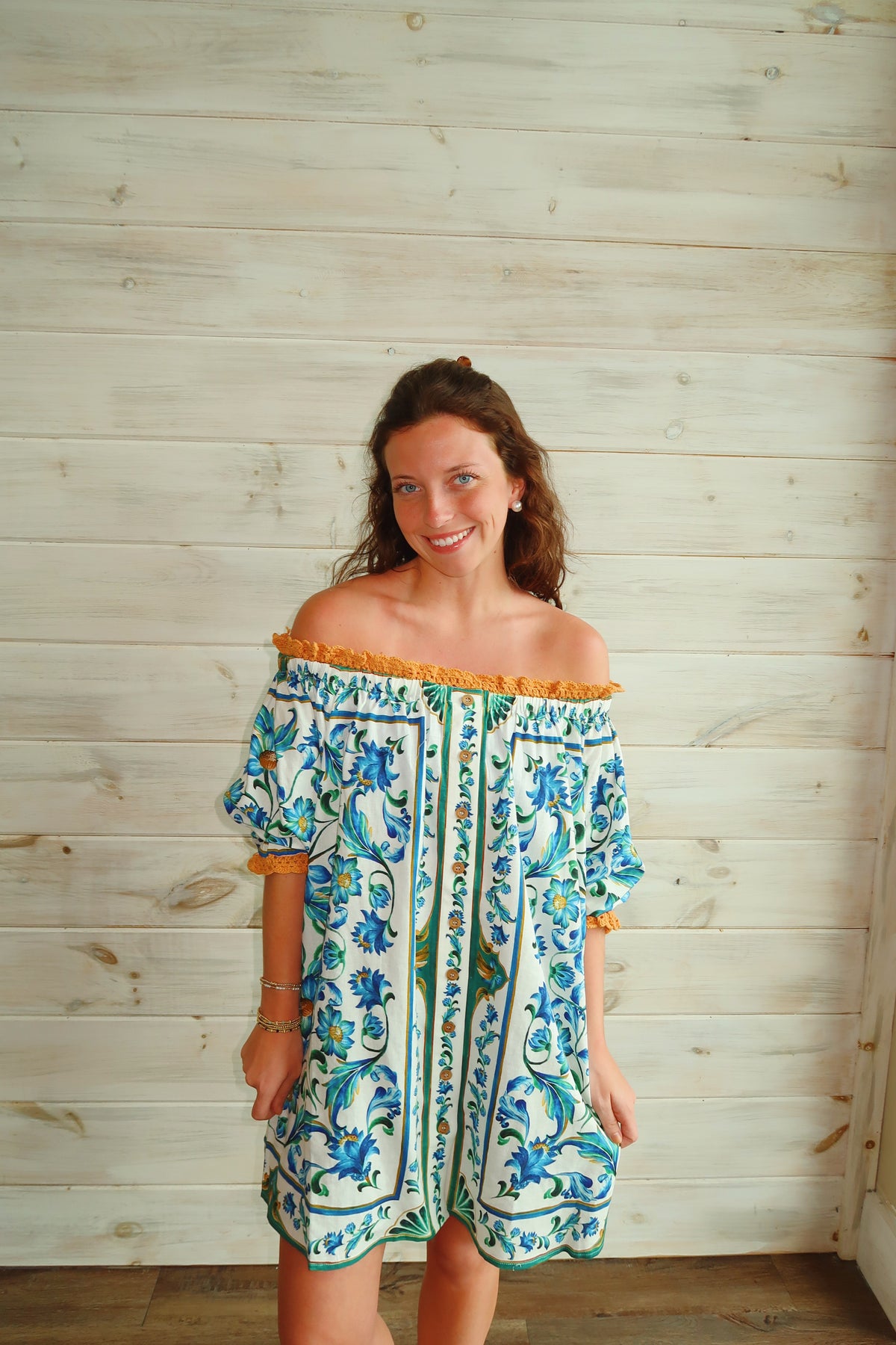 farm rio pop print a line dress Flora Tile Mini SALE 23 WD An ideal choice for Women's Light Blue Western Color:Muted Lavender