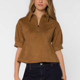 Velvet Hearts Elvie Suede Top