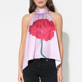 Adelyn Rae Josie Hi Low Halter Printed Top