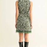 Adelyn Rae Daniel Faux Feather Hem Mini Dress