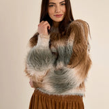 Molly Bracken Fluffy Striped Sweater