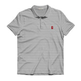 Peach State Pride UGA Block G Charcoal and White Heathered Jasmine Performance Polo