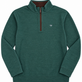 Fins and Feathers Quarter Zip with Suede Trim