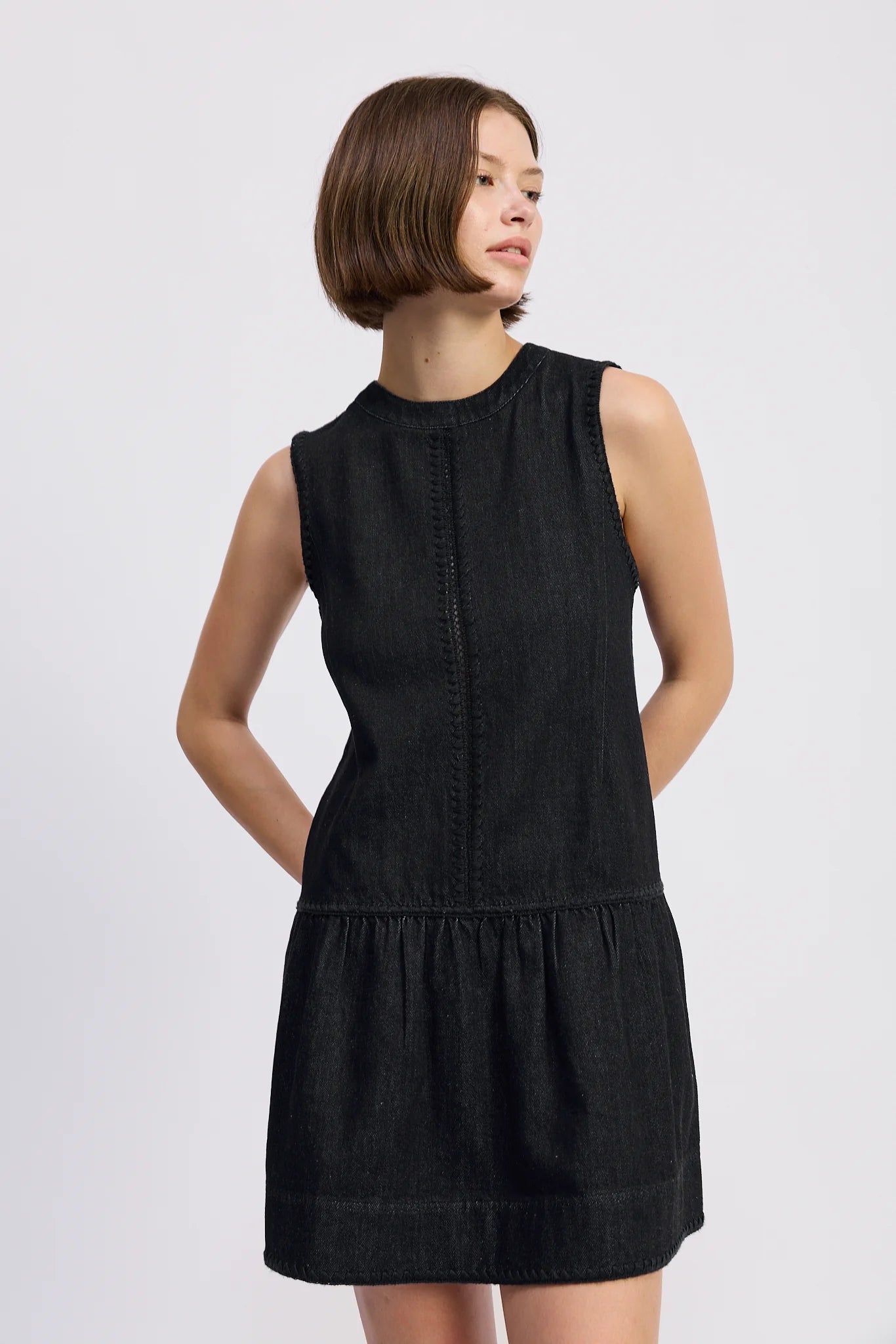 en saison denim dress En Saison Dakota Denim Mini Dress In Indigo - 60% Off
