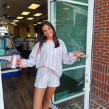 Maude Club Striped French Shorts