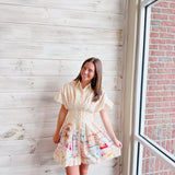 En Saison Kiss Pleat Tie Mini Dress
