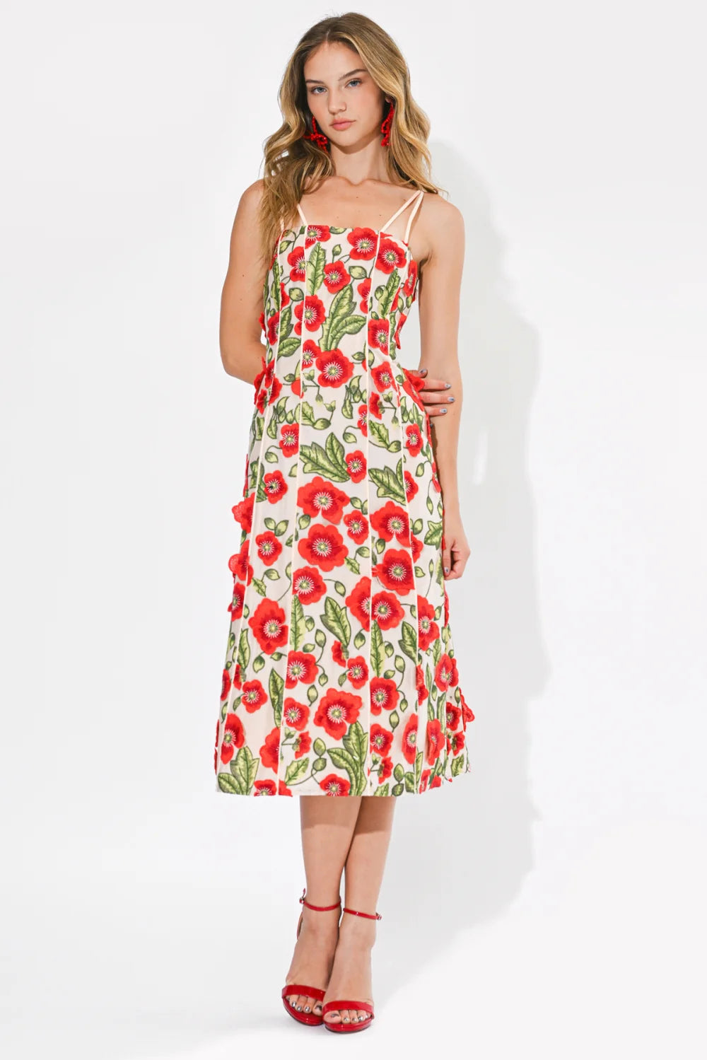 adelyn rae midi dress ADELYN RAE Elegant Yellow Lace Midi Dress