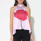Adelyn Rae Josie Hi Low Halter Printed Top
