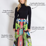 House of MBR Keaton Mixed Media Turtle Neck Dress