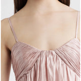 Lulus Matty Ruched Metallic Dress