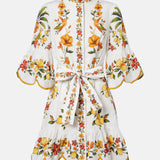 Farm Rio Lemon Bouquet Mini Dress