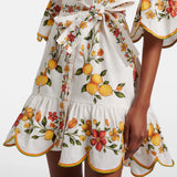 Farm Rio Lemon Bouquet Mini Dress