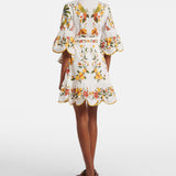 Farm Rio Lemon Bouquet Mini Dress