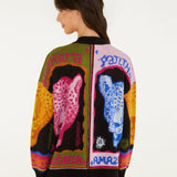 Farm Rio Multicolor Panthers Buttoned Knit Cardigan