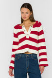 Velvet Heart Sapphire Red Stripe Sweater