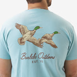 Burlebo Short Sleeve Tee - Flying Mallards - Sky Blue
