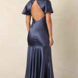 ASTR the Label Jamie Cape Sleeve Satin Dress