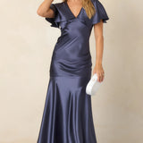 ASTR the Label Jamie Cape Sleeve Satin Dress