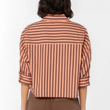 Velvet Hearts Stormi Coral Striped Shirt