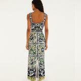 Farm Rio Black Manoela Belted Knit Midi Dress