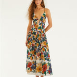 Farm Rio Off-White Tropi Embroidered Maxi Dress