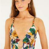Farm Rio Off-White Tropi Embroidered Maxi Dress