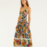 Farm Rio Off-White Tropi Embroidered Maxi Dress