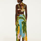 Farm Rio Multicolor Tropical Painting Cut-Out Buckles Maxi Dress