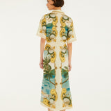 Farm Rio Off-White Royal Sea Collared Midi Dress
