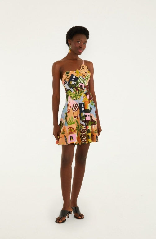 Farm Rio Multicolor Tropical Painting Mini Dress – RJ Pope