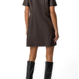 Kut Tatiana Faux Leather Mini Shirtdress