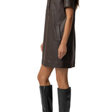 Kut Tatiana Faux Leather Mini Shirtdress