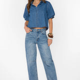 Velvet Heats Valerie Denim Top