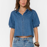 Velvet Heats Valerie Denim Top