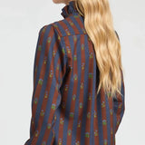 Vilagallo Volantes Floral Striped Shirt