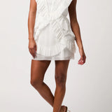 Lulus Nova Pleated Ruffle Mini Dress