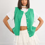 Molly Bracken Knitted Sleeveless Cardigan