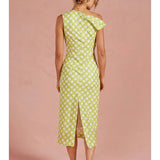 Strut and Bolt Chainlink Asymmetrical One Shoulder Midi Dress