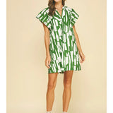 Pinch Print Mini Tunic Dress