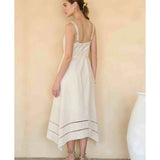 Moon River Sleeveless Asymmetric Hem Detail Belted Midi Dress
