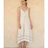 Moon River Sleeveless Asymmetric Hem Detail Belted Midi Dress
