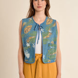 Molly Bracken Woven Sleeveless Jacket