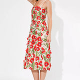Adelyn Rae Ivy 3D Floral Midi Dress