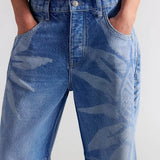 We The Free Good Luck Printed Barrel Jeans