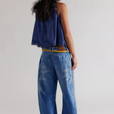 We The Free Good Luck Printed Barrel Jeans