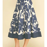 Pinch Floral Tiered Midi Skirt