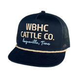 Whiskey Bent Co. Black Hat Gold Rope